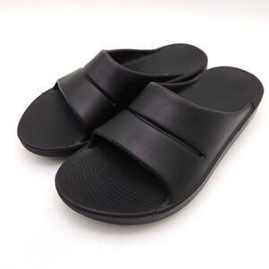 OOFOS (Men's 10) Black OOahh Slide Sandals Recovery Comfort Arch Support Slip On